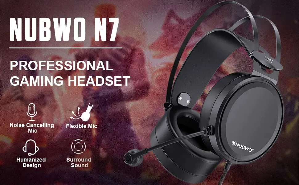 Wired Gaming Headset With Mic – For PS4, Xbox One, PC, Noise Cancelling