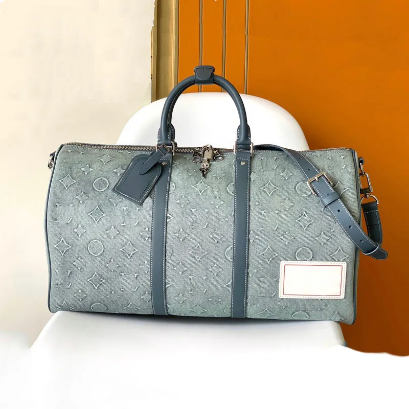 Borsa Toto di alta qualità 24k Borsa a tracolla stampata Borsa da viaggio in denim sbiadito da uomo Borsa a tracolla in pelle di lusso con manico superiore Borsa shopping Keepalles