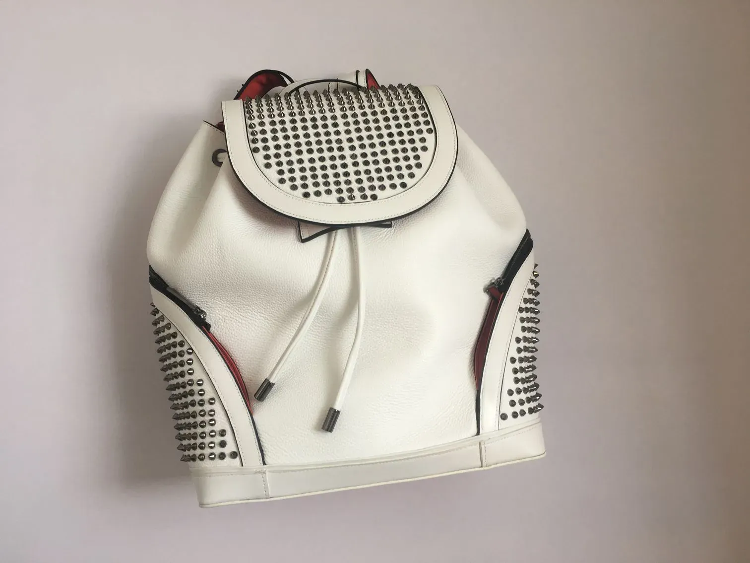 Top New Fashion backpack Luxury handbag Designer high quality lovers school bag fashion handbags studded rivets real leather women269v
