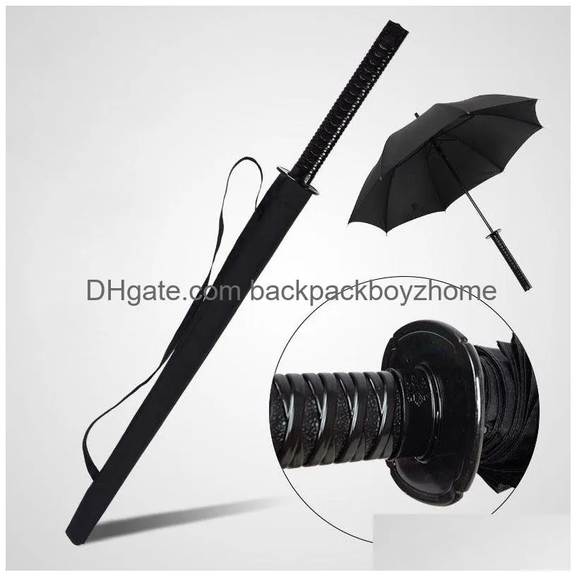 傘の日本のサムライの剣傘サニーレインニーロングハンドル傘セミマティック16リブ