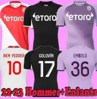 22 23 Monaco Soccer Jerseys Home Customized Away Yakuda Dropshipping Accepted Wear Ben Yedder #10 Boadu #9 Jean Lucas #11 Black Football