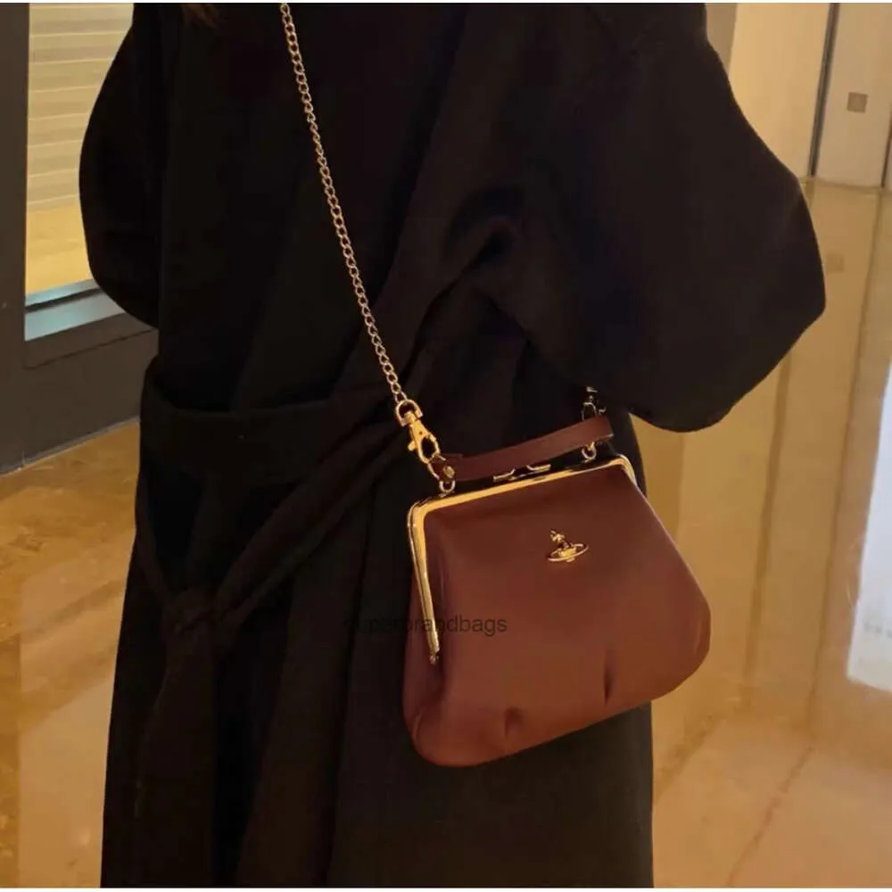 Designer vivienne imperatrice dowager xis borsa a catena a traversa a spalla singola per donne con pelle di pecora versatile di alta qualità di saturno bocche oro cambio mobil