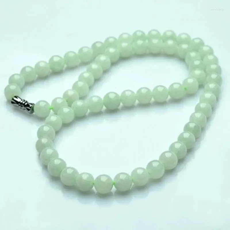 Hängen Natural Myanmar Jadeite Beaded Halsband Kvinnor Fina smycken Tillbehör äkta Burma Jade Stone Beads Halsband Lucky Amulets