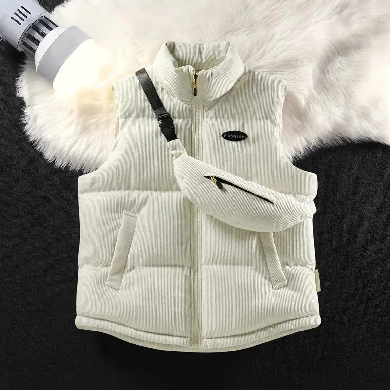 Gilet da uomo Gilet invernale in cotone di velluto a coste premium per uomo Addensare giacca calda senza maniche Coppia unisex Gilet casual con cartella