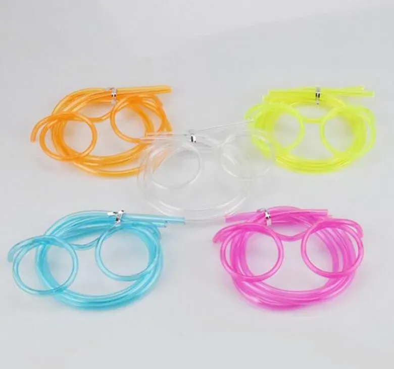 DIY Drink straw Creative Fun Funny Soft Glasses Straw Unique Flexible Drinking Tube Kids Party Accessories