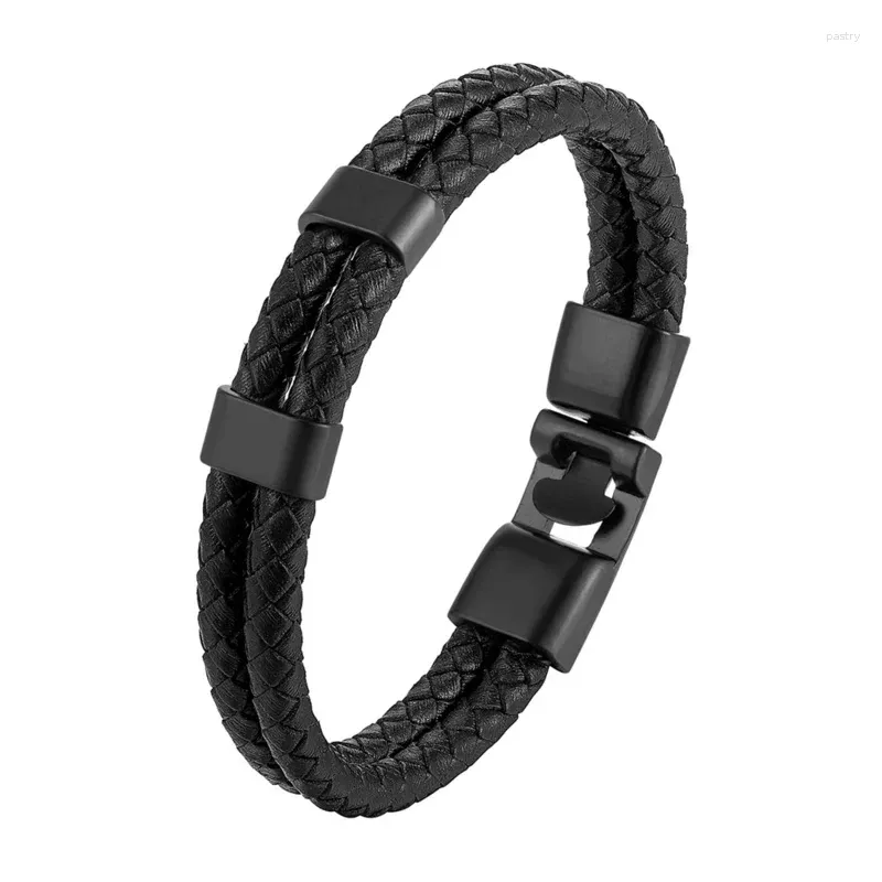 Charm Bracelets Fashion High Quality MEN'S Leather Bracelet Vintage Cuff Classic Multilayer Wristband Men Women Jewelry Gift