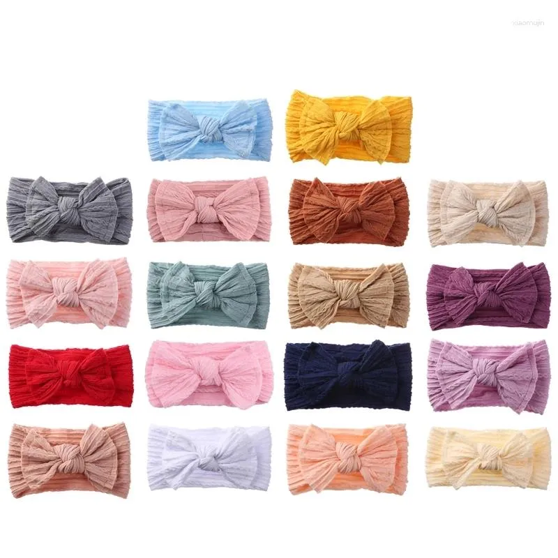 Hair Accessories 1Pc Born Baby Headband For Girls Elastic Knit Children Turban Bows Soft Nylon Kids Infants And Toddlers Headwear