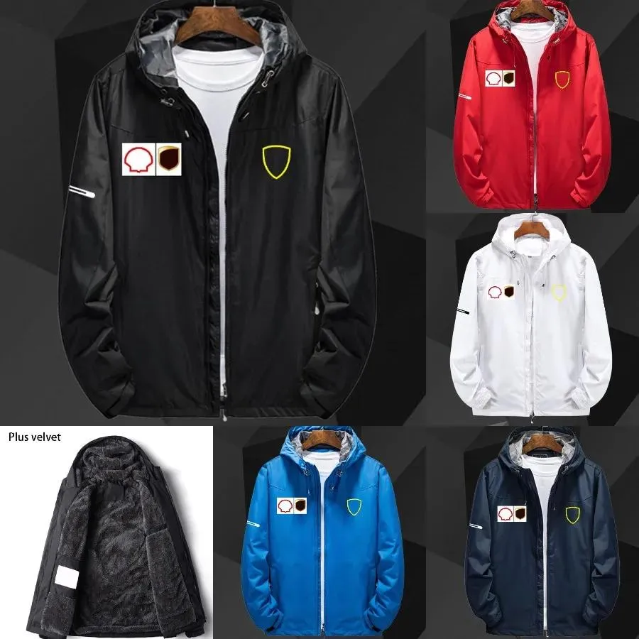 Apparel 2023 F1 Jacka Formel 1 Team Racing Hoodie Autumn Winter Mens Thicken Plush Hoodies Windbreaker Motorsport Windproect Zipper Jack