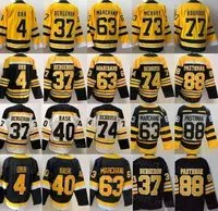 Man Reverse Retro Patrice Bergeron Jersey Brad Marchand David Pastrnak Charlie McAvoy Tuukka Rask Jake DeBrusk Bobby Orr Hockey Black White''''shirt