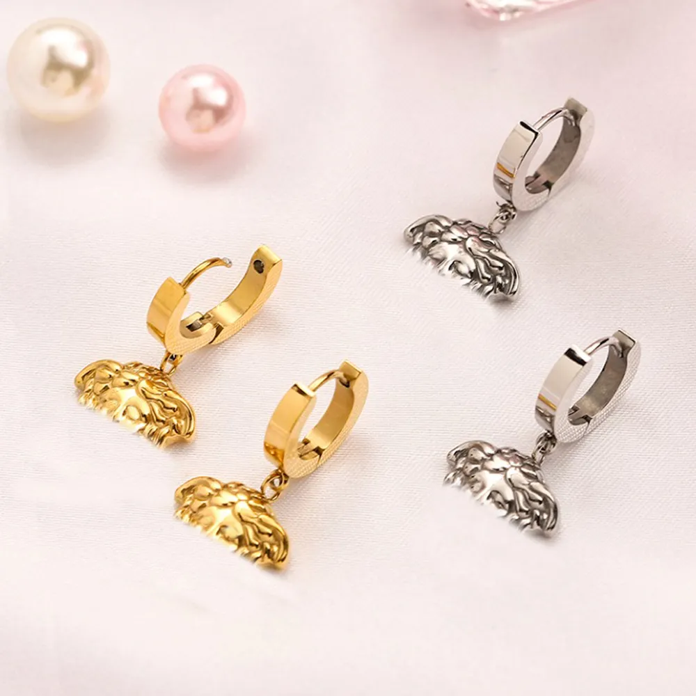 Women Designer Stud Earrings Brand Letter Ear Stud Face Earring Stainless Steel Gold Silver Earring Women Girl Jewelry Wedding Christmas Gift