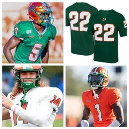 Custom NCAA College Florida A&M Rattlers 8 Jeremy Moussa 1 Jaquez Yant 2 Jamari Gassett 5 Kareem Burke 21 Quan Lee 23 Terrell Jennings Football Jerseys