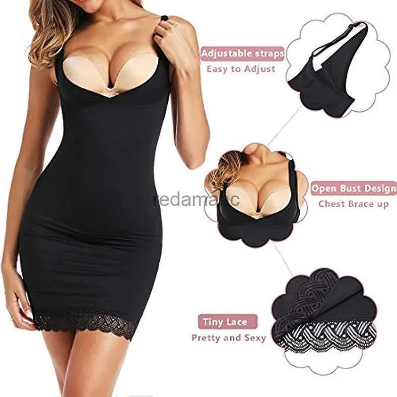 Basic Casual Dresses Shapewear Slip Dress For Women Tummy Control Camisole Full  Slip Under Dress With Lace Seamless Slimming Body Shaper Long Cami YQ231218  From 19,16 €