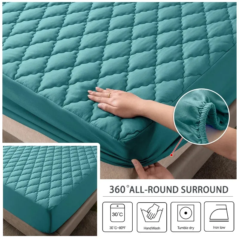 Funda de colchón impermeable, Protector de colchón elástico, Sábana  estampada para cama doble, tamaño Queen y