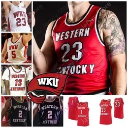 Western Kentucky Hilltoppers Basketball Jersey NCAA College Hollingsworth Charles Bassey Carson Williams Savage Anderson Camron Justice Lee