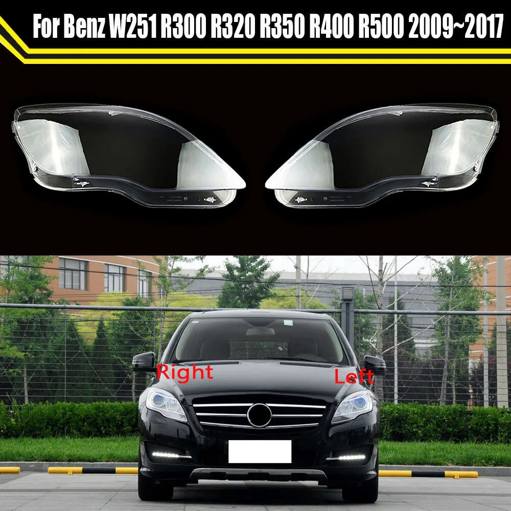 Pokrywa reflektora szklanego samochodu Automatyczne czapki SEFT Transparent Lubaż dla Mercedes-Benz W251 R300 R320 R350 R400 R500 2009 ~ 2017