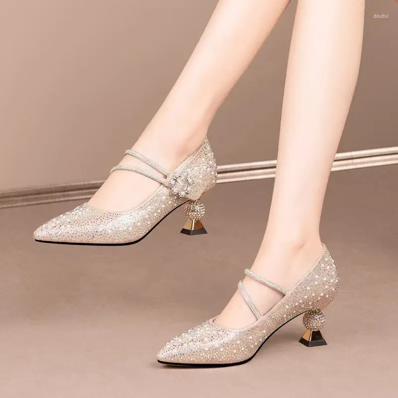 Dress Shoes 9 Years Old Shop Size 33-43 Full Bead Women Heels Fashion Sexy Important Occasions Dancing Party Wedding High Heel