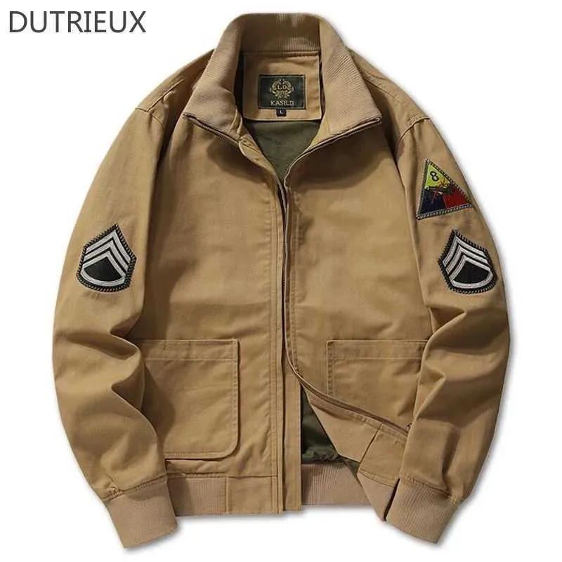 Tactical Jackets Men Tanker Jacket Embroidery Shoulder Patch