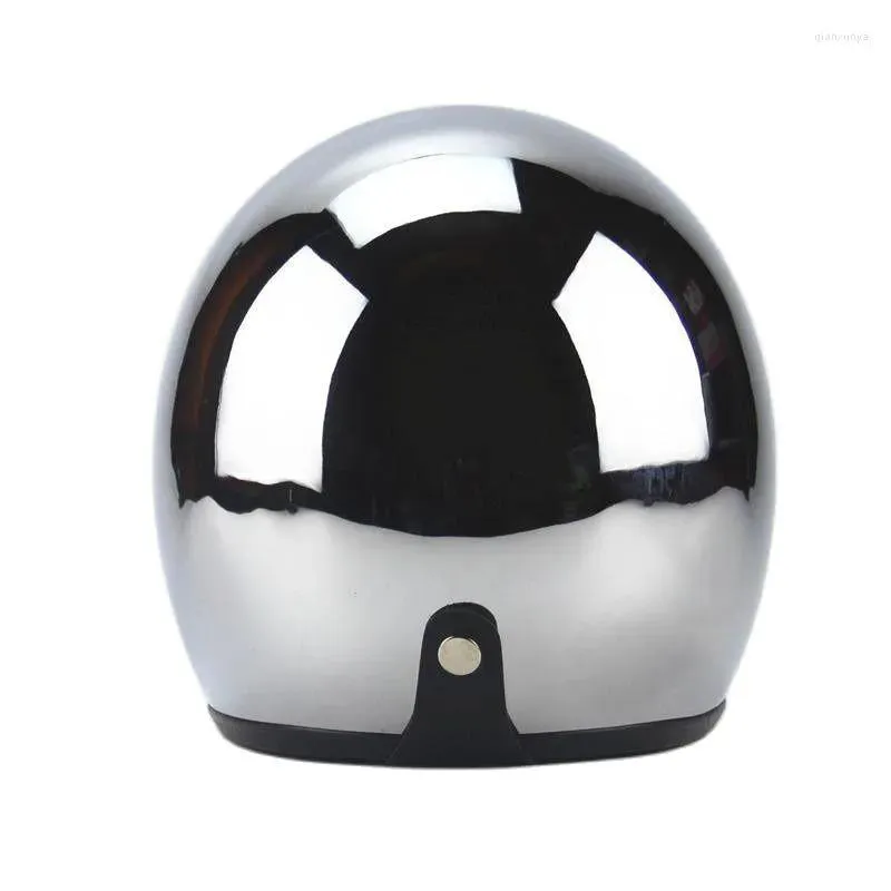 خوذات الخوذات النارية خوذات العلامة التجارية Moto Mirror Sliver Helment Chrome Casco Capacete 3/4 Open Face Vintage Motocross S XXL