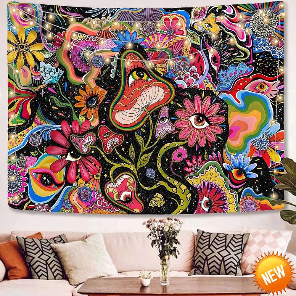 Psychedelic Tapestry Mushroom Tapestry Trippy Tapestry Colorful Hippy Eye Tapestries Wall Hanging For Bedroom Wall Art DecorHome Decoration From 5 66 DHgate