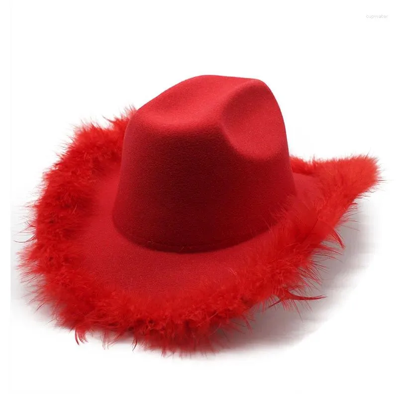 Berets Women's British Top Hat Cowboy Hats For Menpanama Jazz Luxury Feather 2023 Fedora Girl Party