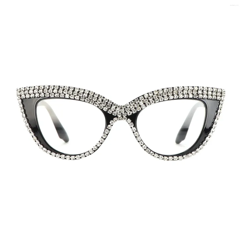 Okulary przeciwsłoneczne modne kocie oko anty niebieskie okulary do czytania dla kobiet ramy ramy presbyopia czytelnicy tłumu