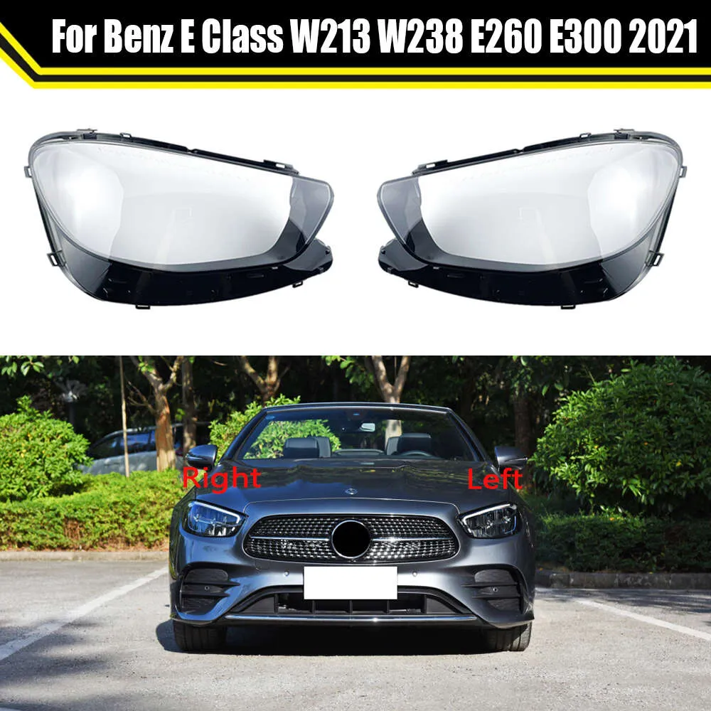 Capuchons de phares avant de voiture, pour Mercedes-benz classe E W213 W238 E260 E300 2021, couvercle d'objectif de phare avant, abat-jour, coque en verre