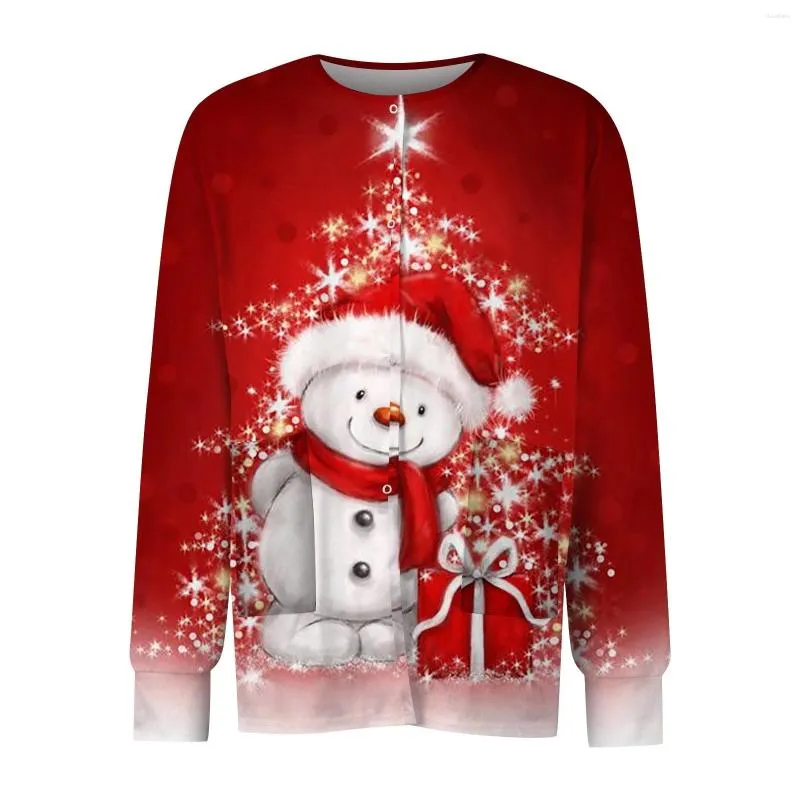 T-shirts pour hommes Bonhomme de neige de Noël imprimé à manches longues Scrubs Vêtements de travail avec poche Mâle Seelve Basic Uniform Tops