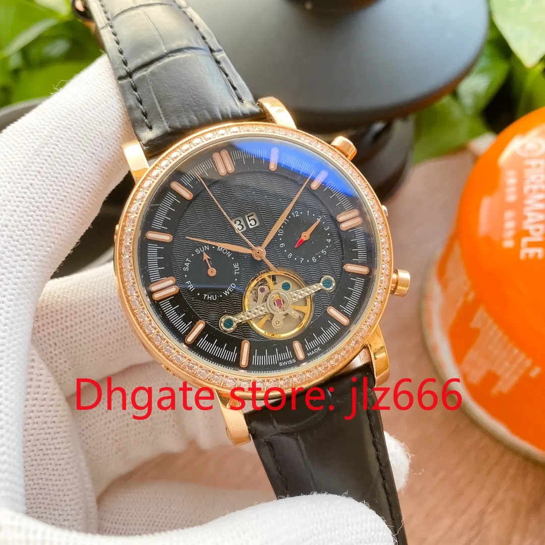 Orologio da uomo orologio meccanico design di lusso PP movimento meccanico completamente automatico tourbillon impermeabile impermeabile 50 m, superficie a specchio in zaffiro, ki