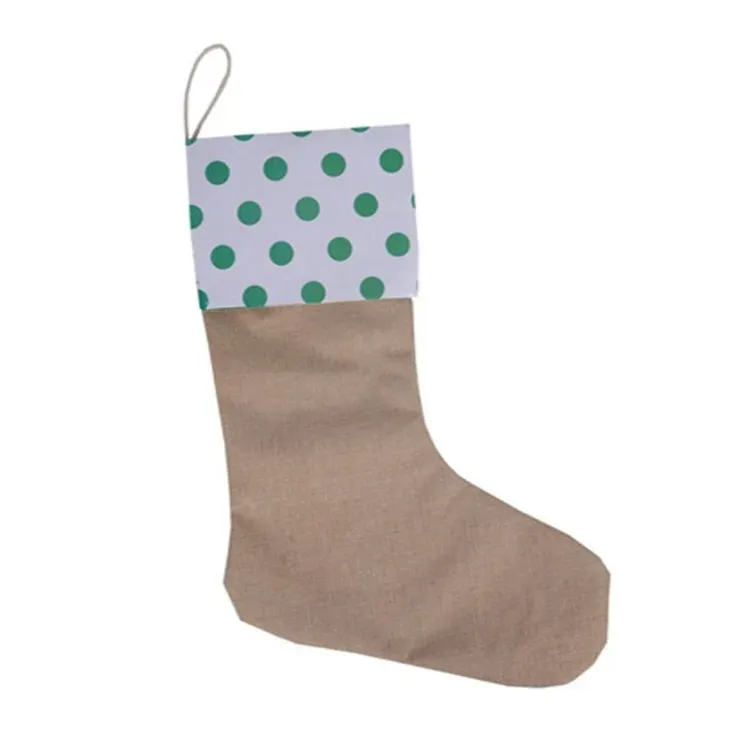 Sacchetti regalo per calze di Natale in tela di qualità all'ingrosso Calza di Natale Sacchetti decorativi per calzini natalizi