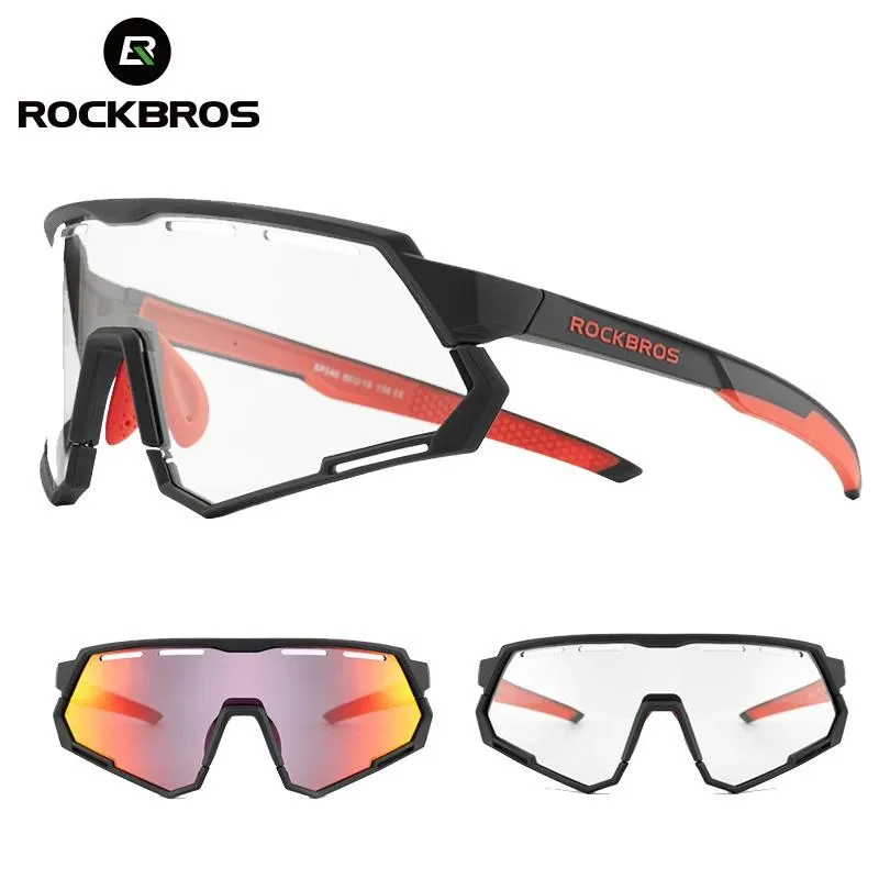 Eyewars Rockbros 2 en 1 verres à cyclistes photochromiques Polaris Sport Sunglasses Men Mtb Road Bike Protection Protection Bicycle Goggles