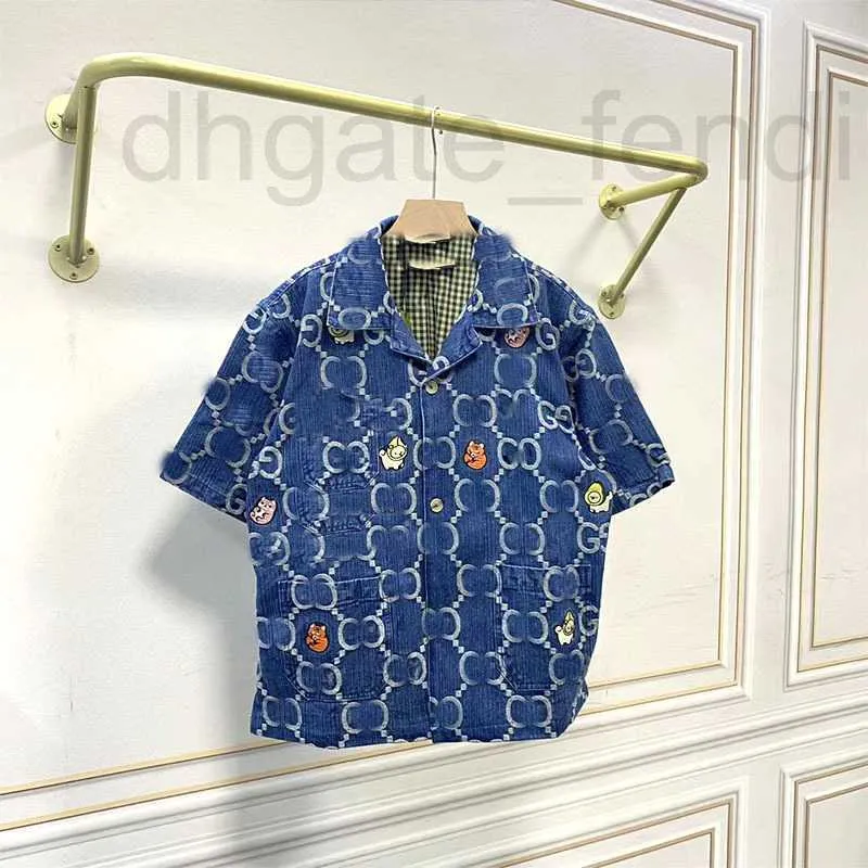 Kvinnors blusar Skjortor Designer Brand 2023 Autumn New Cartoon Embroidery Loose and Slim Stylish Casual Mångsidig denim kortärmad herrmode P1SU