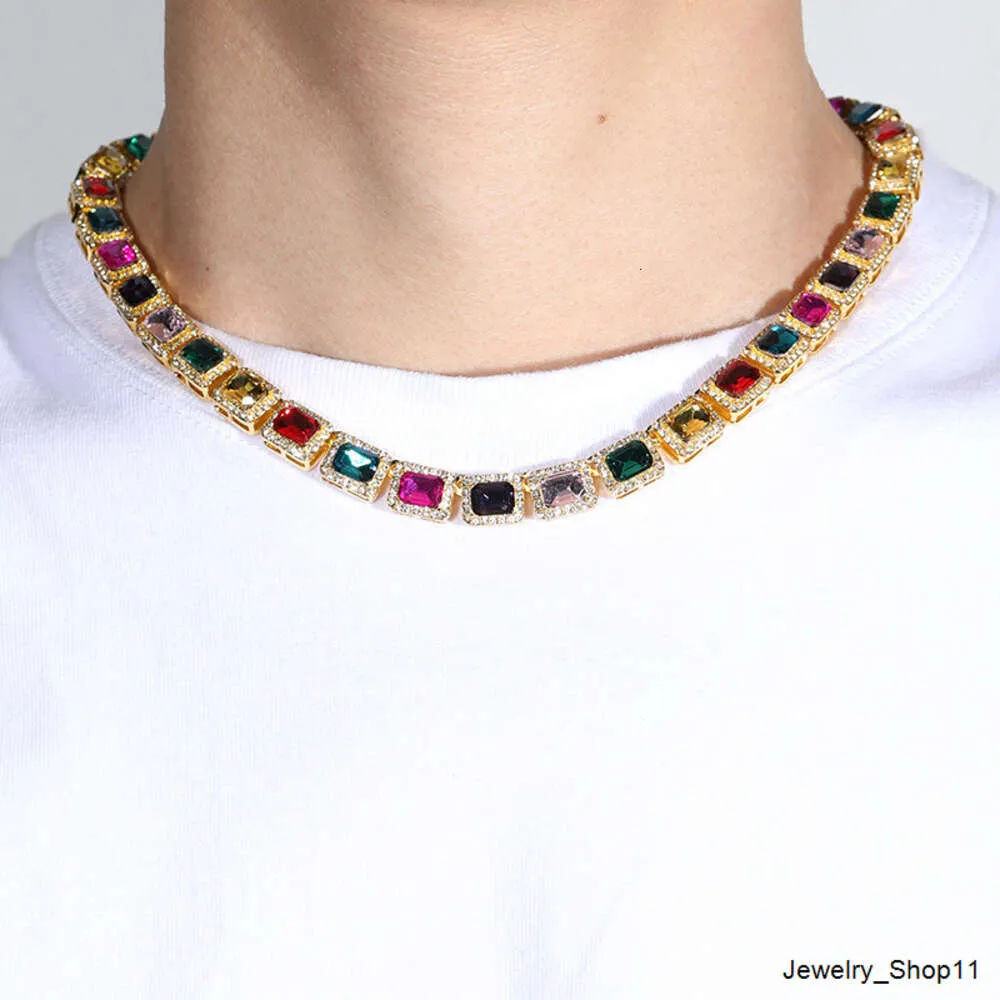 Joyas – ras du cou de luxe personnalisé, chaîne de Tennis en diamant coloré, Zircon cubique, chaîne à maillons cubains, bijoux Hip Hop