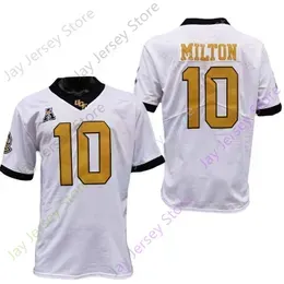 2020 New NCAA UCF Knights Jerseys 10 Milton Football Jersey College Black White Size Youth Adult All Stitched