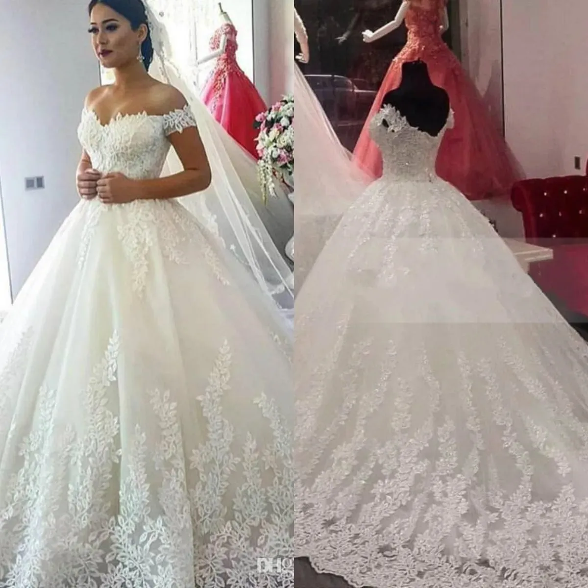 2023 robes de mariée robes de mariée plus en dentelle de taille en dentelle hors épaule