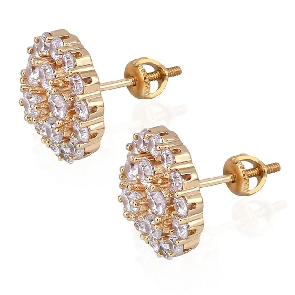 925 Silver Stud Earrings For Women Men Gift Fashion Cluster Cubic Zircon Earring Gold Silver Plated Fashion Jewelry292m