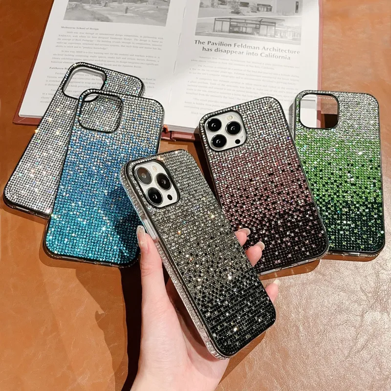 Luxury Design Rhinestone Phone Cases For iPhone 14 Pro Max 15plus 13Pro 12 Mini 11 Xsmax Xr 8 7 High Quality Scratchproof Shiny Diamond Case For Samsung S24 S23 Ultra S22