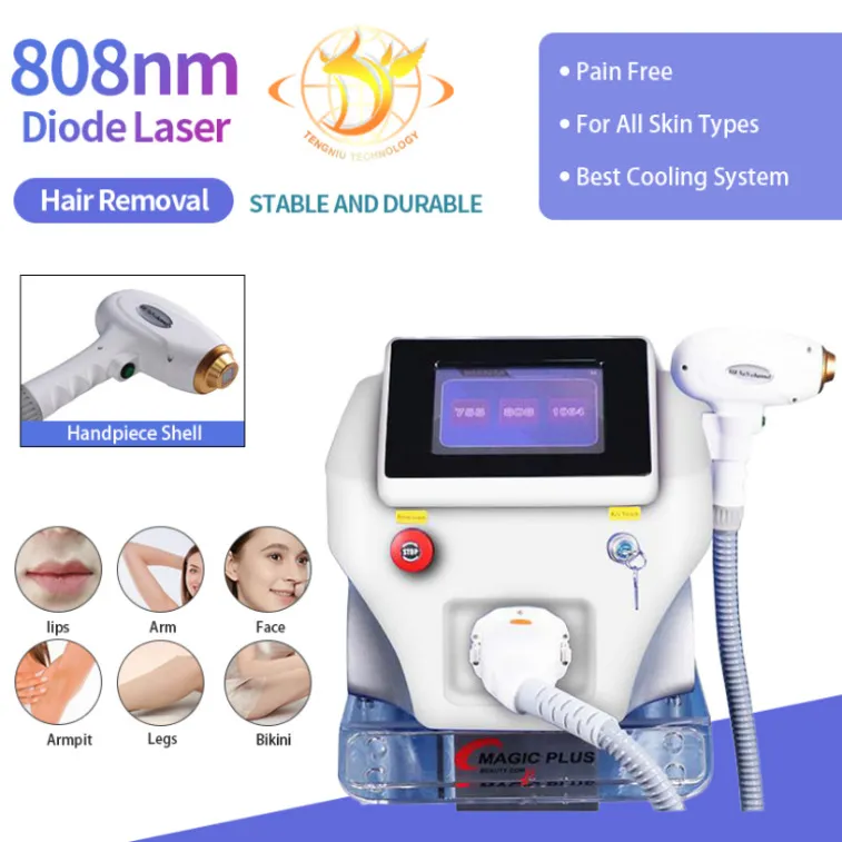 Maszyna laserowa 808NM Diode Laser Fair Remover Pojedyncze długości fali bezbolesne urządzenia do usuwania trwałego usuwania Salon Beauty
