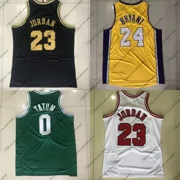 ''''Authentic Stitched Retro Mitchell and Ness Basketball Jerseys 24 Bryant 0 Jayson Tatum 23 Michael four sports jerseys Yellow Green