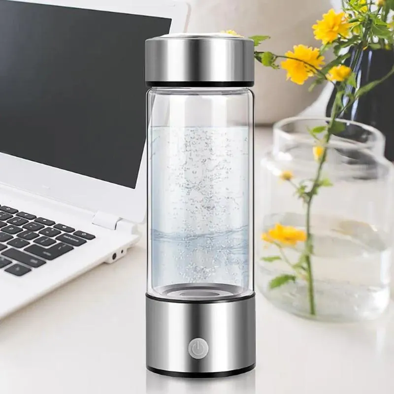 Wine Glasses 420ML Portable Hydrogen Water Bottle Rechargeable Rich In Antioxidants Improve Muscle Soreness Fatigue Bottles