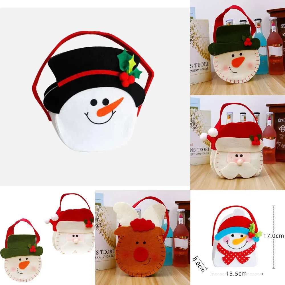 New Christmas Toy Supplies Christmas Candy Bags Cute Non Woven Santa Claus Gift Bag for Candy Gifts Packaging Decor Supplies Christmas Packaging Gift Bags