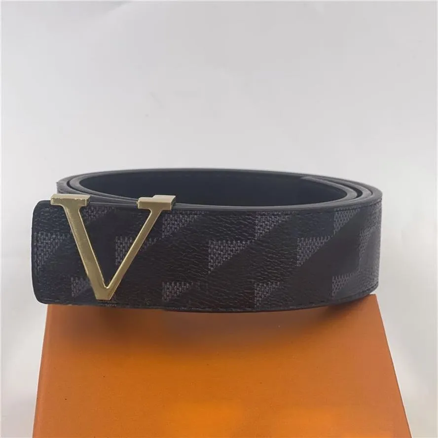 مصمم الحزام أزياء V Buckle Leather Belt Width 3 8cm 20 Style مع صندوق هدايا مناسب للرجال والنساء 276s