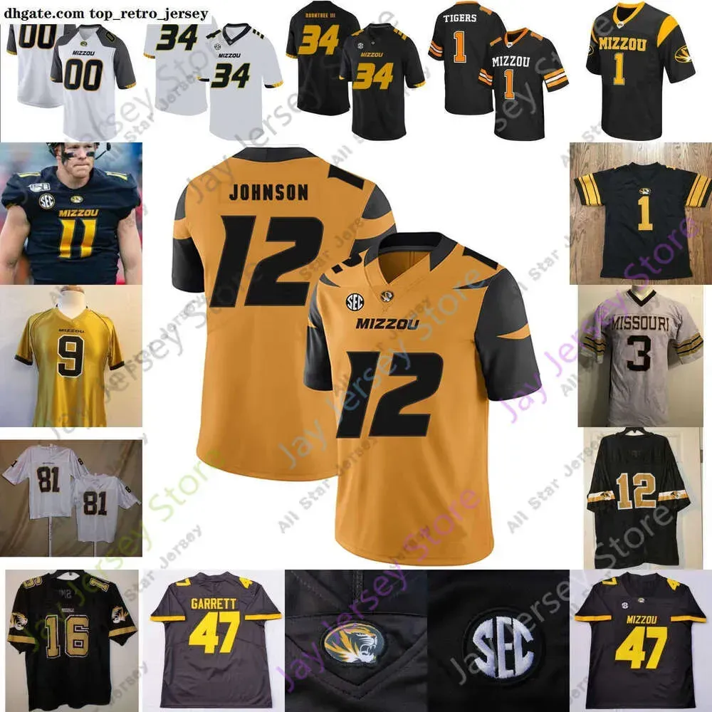 CUSTOM Jerseys Cusotm 2020 MISSOURI TIGERS Football Jersey NCAA College Okwuegbunam Whiteside Turner Bazelak Barrett Banister Tre W