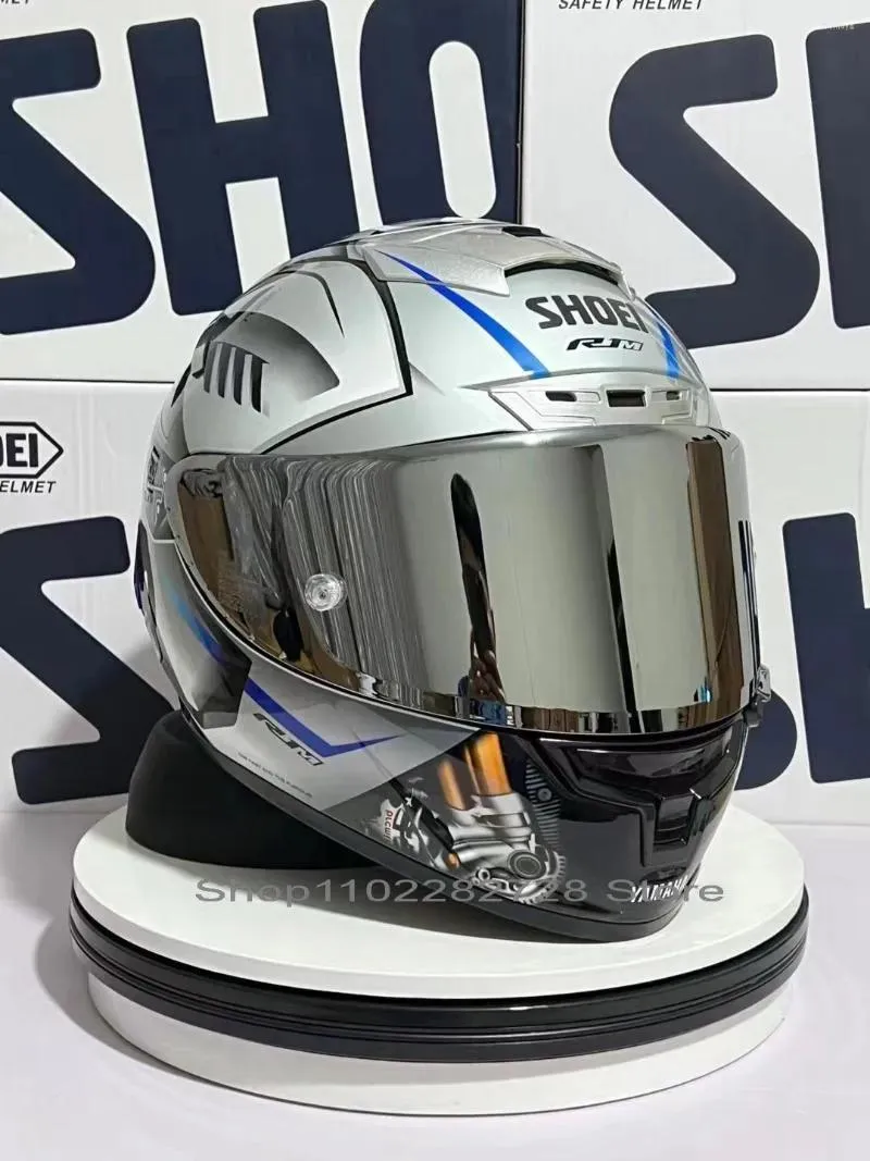 Helmets Motorcycle Helmets Shoei X14 Hełm xfourteen Yzfr1m Edycja specjalna Silver Full Face Racing Casco de Motocicleta