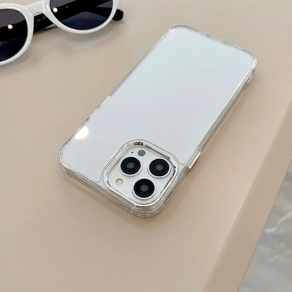 Make up Spiegel Electroplated Beschermende Telefoon Gevallen Voor iPhone 15 14 11 13 12 11 Pro Max Achterkant galvaniseren Case 