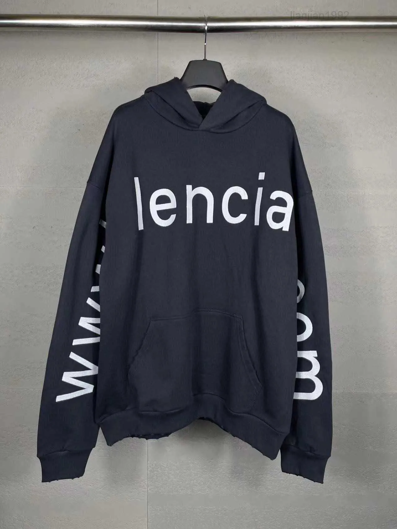 Women's Wear Paris Fashion Brand Family 2024 New B Home Webbplats Big broderi Letter Casual Loose Hooded tröja för män