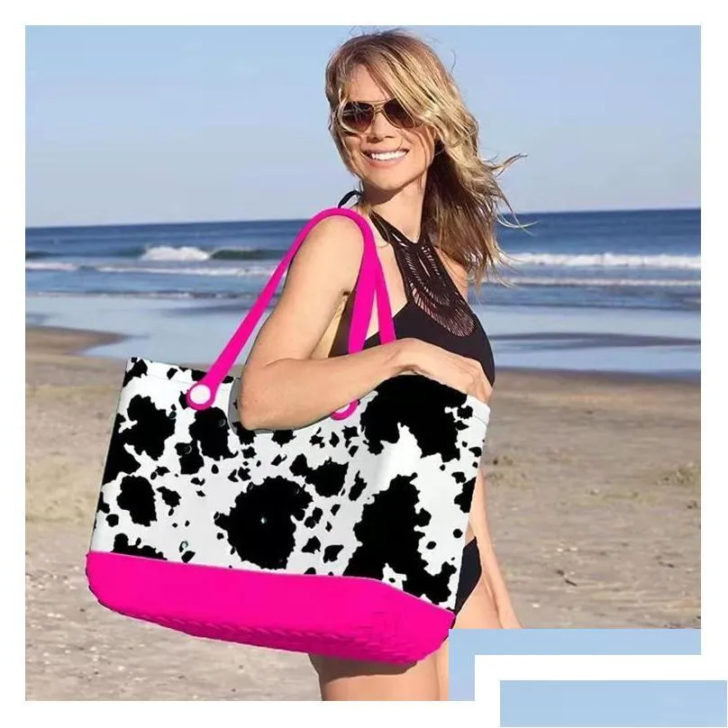 Bolsas de almacenamiento Bogg Bag Sile Beach Tote personalizado Moda Eva Plástico 2023 Mujeres Verano Drop Entrega Hogar Jardín Housekee Organización Dhoa0