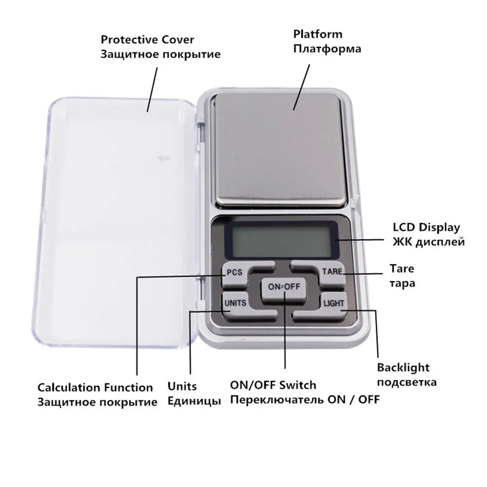 English Style Electronic Mini Pocket Scale With Retail Box 100g/0.01g 200g/0.01g 300g/0.01 Digital Scales Precision Jewelry Scales,Backlight Weight Balance Gram