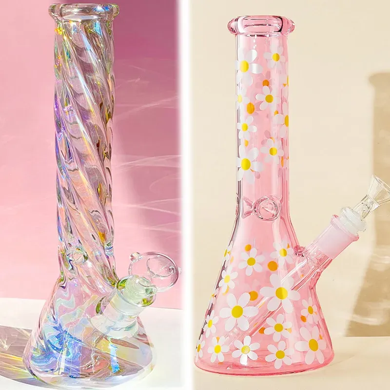 Stora glasögon Daisy Bong Hookahs Röker vattenrör bägar hårt glasbubblare vatten bongs downstem med 14 mm skål bj