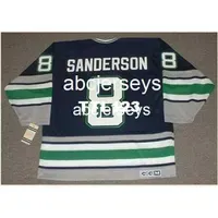 #8 GEOFF SANDERSON Hartford Whalers 1993 CCM Vintage Hockey Jersey or custom any name or number retro Jersey