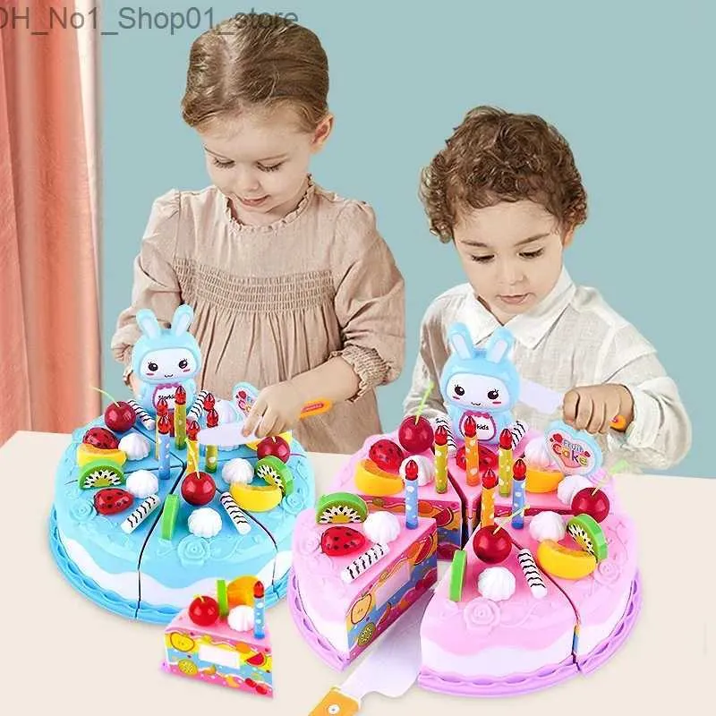 Sortieren Nesting Stapeln Spielzeug Kinder Pretend Spielen Obst Cuting Geburtstag Kuchen Spielzeug DIY Küche Spielzeug Simulation Kuchen Lebensmittel Modell Mädchen geschenk Für Kinder Baby Q231218